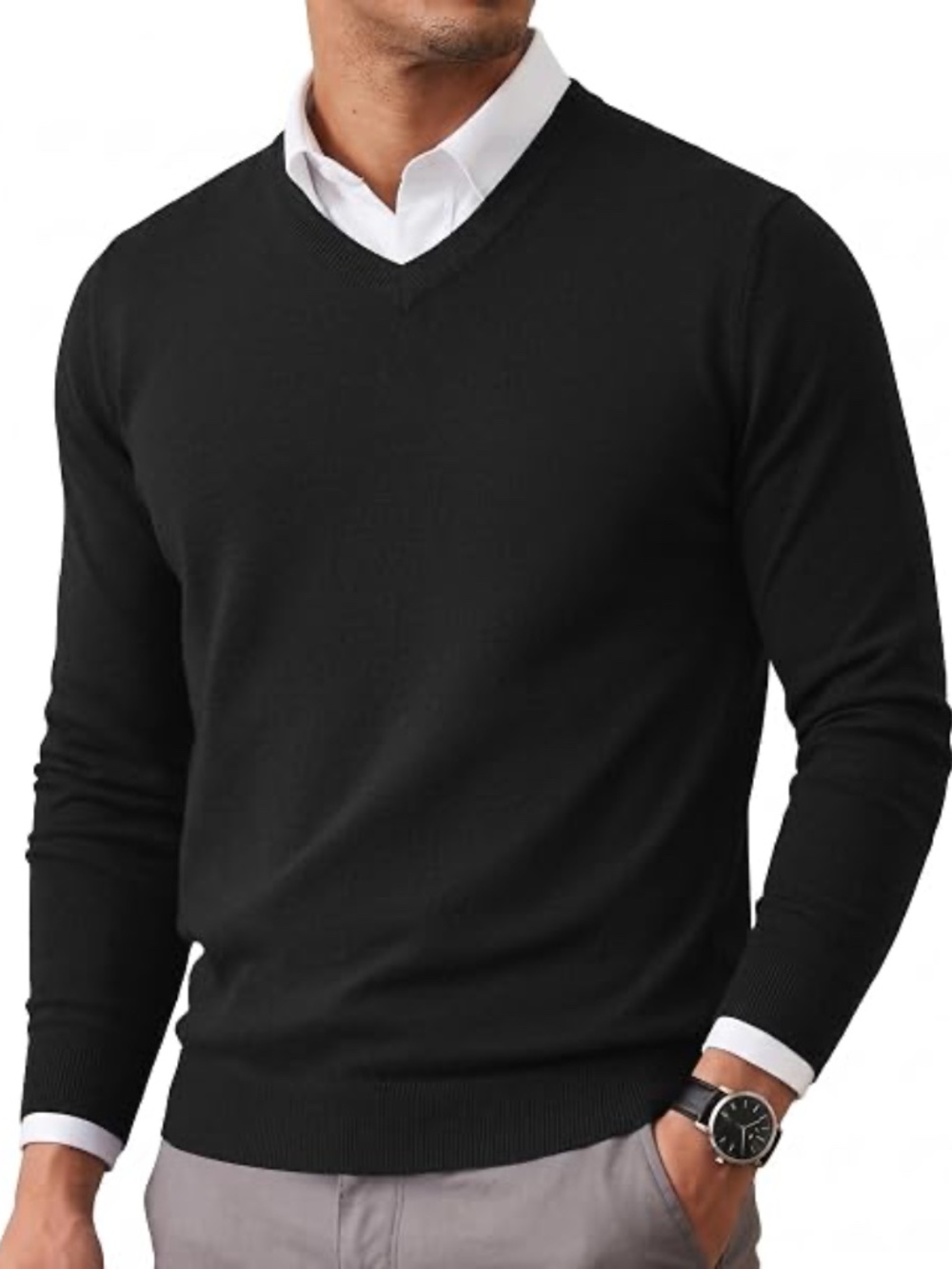 NWT Amazon Essentials Men's Regular Fit Cotton V-Neck Pullover Sweater